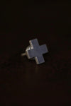 Parts of Four Plus Earring Collection Handmade Cross Earrings PS4-1035-1-MA-YGCY 12mm Matte Sterling Silver PPOF23